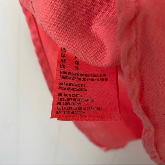 American Eagle Coral Button Up Shirt | size small - Picture 4 of 4